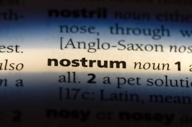 bir sözlüğü'ndeki Nostrum sözcüğü. Nostrum kavramı.