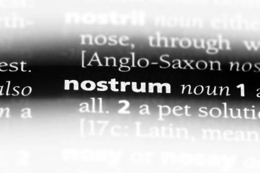 bir sözlüğü'ndeki Nostrum sözcüğü. Nostrum kavramı.