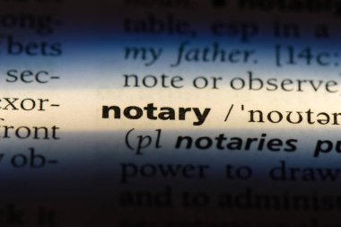 Noter Word'de bir sözlük. Noter kavramı.