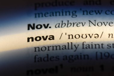 Nova Word'de bir sözlük. Nova kavramı.