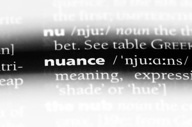nüans Word'de bir sözlük. nüans kavramı.