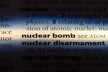 nükleer bomba Word'de bir sözlük. nükleer bomba konsepti.