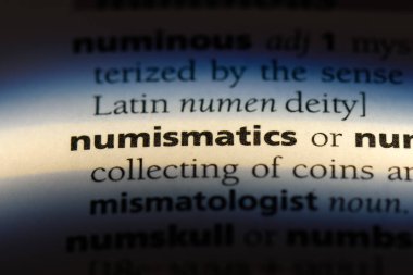 bir sözlüğü'ndeki Nümismatik sözcüğü. Nümismatik kavramı.