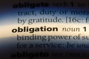 yükümlülük Word'de bir sözlük. yükümlülük kavramı.