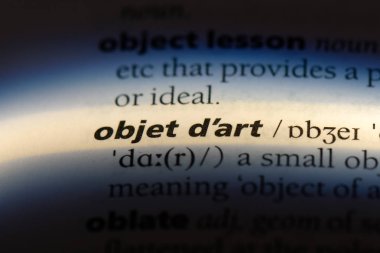 Sözlükteki objet d sanat sözcüğü. objet d sanat konsepti.