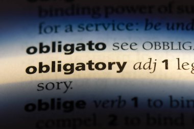 zorunlu tek kelimeyle bir sözlük. zorunlu kavramı.