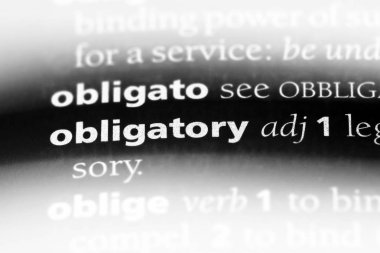 zorunlu tek kelimeyle bir sözlük. zorunlu kavramı.