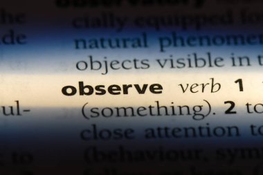 bir sözlüğü'ndeki sözcüğü gözlemlemek. kavram gözlemlemek.