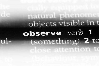 bir sözlüğü'ndeki sözcüğü gözlemlemek. kavram gözlemlemek.