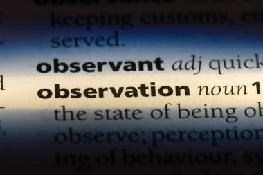 gözlem Word'de bir sözlük. gözlem kavramı.