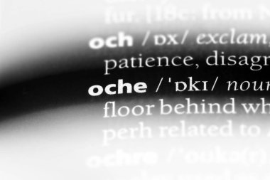 Oche sözcük sözlüğe. Oche kavramı.