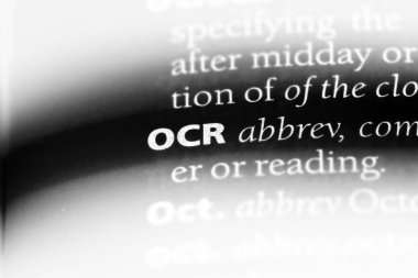 ocr word in a dictionary. ocr concept. clipart