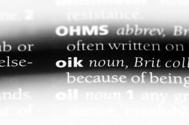 bir sözlüğü'ndeki oik sözcüğü. oik kavramı.