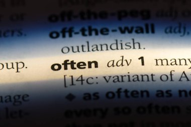 genellikle tek kelimeyle bir sözlük. sık sık kavramı.