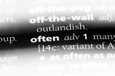 genellikle tek kelimeyle bir sözlük. sık sık kavramı.