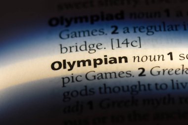 bir sözlüğü'ndeki Olimpos sözcüğü. Olimpiya kavramı.