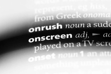 ekranda tek kelimeyle bir sözlük. ekranda kavramı.