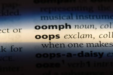 Ayy bir sözlükte kelime. Oops kavramı.