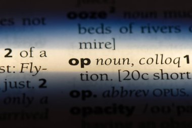 Sözlükte bir kelime. op konsepti.