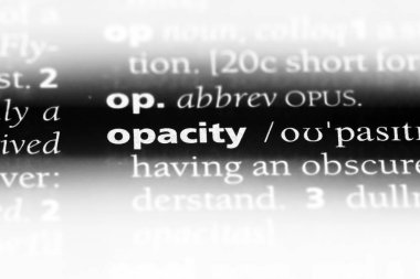Opaklık Word'de bir sözlük. Opaklık kavramı.