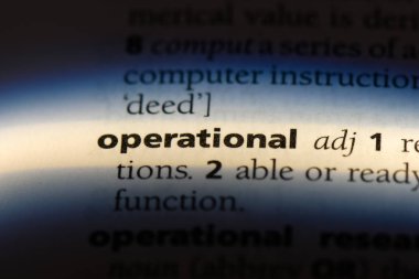 Operasyonel tek kelimeyle bir sözlük. operasyonel konsept.