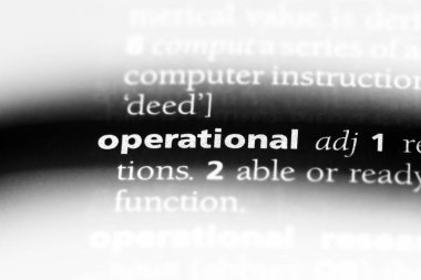 Operasyonel tek kelimeyle bir sözlük. operasyonel konsept.