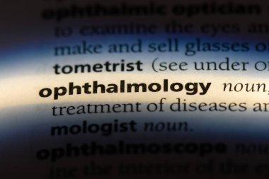 Oftalmoloji Word'de bir sözlük. göz hastalıkları kavramı.