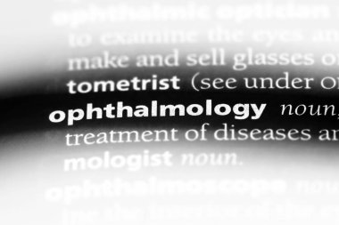 Oftalmoloji Word'de bir sözlük. göz hastalıkları kavramı.