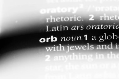 bir sözlükte Orb kelime. küre kavramı.