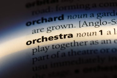 Orkestra Word'de bir sözlük. Orkestrası kavramı.