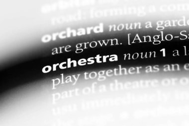 Orkestra Word'de bir sözlük. Orkestrası kavramı.
