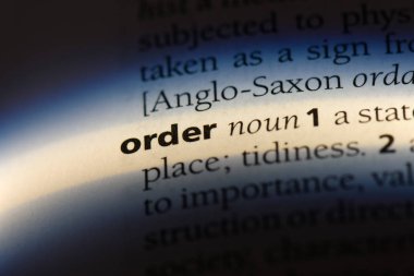 sipariş Word'de bir sözlük. sipariş kavramı.