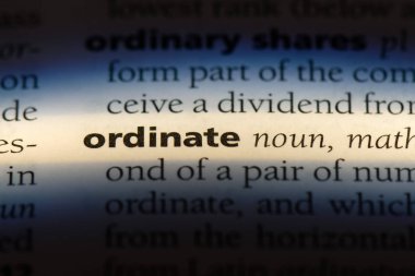 bir sözlüğü'ndeki Ordinat sözcüğü. Ordinat kavramı.