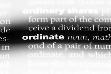 bir sözlüğü'ndeki Ordinat sözcüğü. Ordinat kavramı.