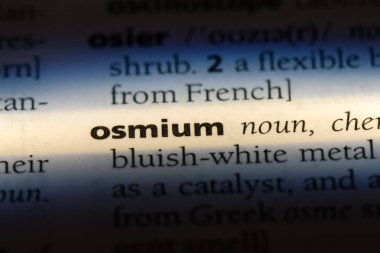 osmiyum Word'de bir sözlük. osmiyum kavramı.