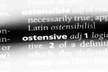 ostensive tek kelimeyle bir sözlük. ostensive kavramı.