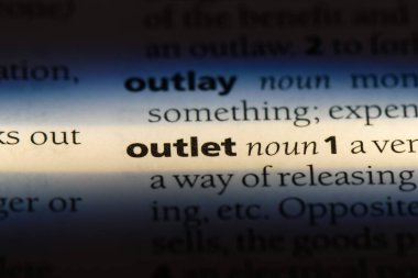 çıkış Word'de bir sözlük. Outlet konsepti.