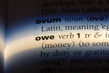 bir sözlüğü'ndeki sözcüğü borçluyum. kavram borçluyum.