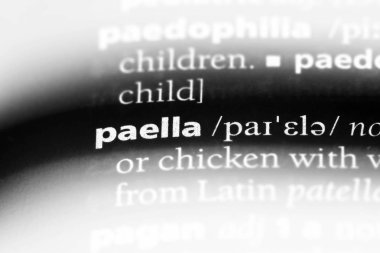 Paella Word'de bir sözlük. Paella kavramı.