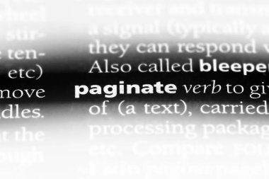 bir sözlüğü'ndeki sözcüğü sayfalandırmak. kavram sayfalandırmak.