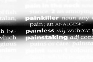 ağrısız tek kelimeyle bir sözlük. ağrısız kavramı.