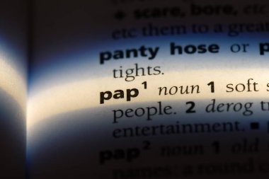 PAP word Sözlük içinde. PAP kavramı.