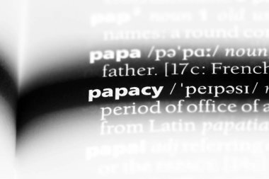 Papalık Word'de bir sözlük. Papalık kavramı.