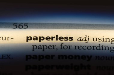 bir sözlüğü'ndeki kağıtsız sözcüğü. Kağıtsız kavramı.