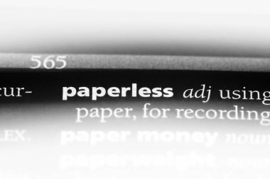 bir sözlüğü'ndeki kağıtsız sözcüğü. Kağıtsız kavramı.