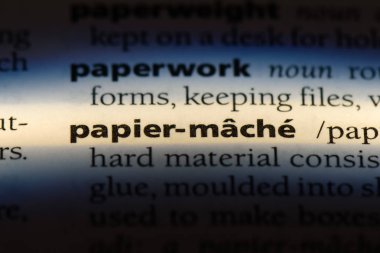 Sözlükteki kağıt hamuru. kağıt mache konsepti.