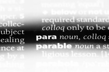 para Word'de bir sözlük. para kavramı.