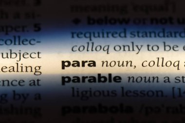 para Word'de bir sözlük. para kavramı.