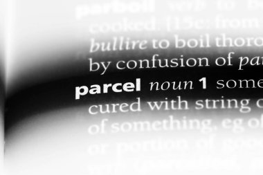 bir sözlüğü'ndeki sözcüğü parsel. parsel kavramı.