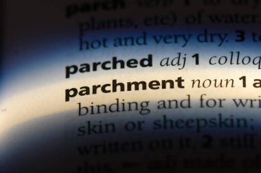 parşömen Word'de bir sözlük. parşömen kavramı.